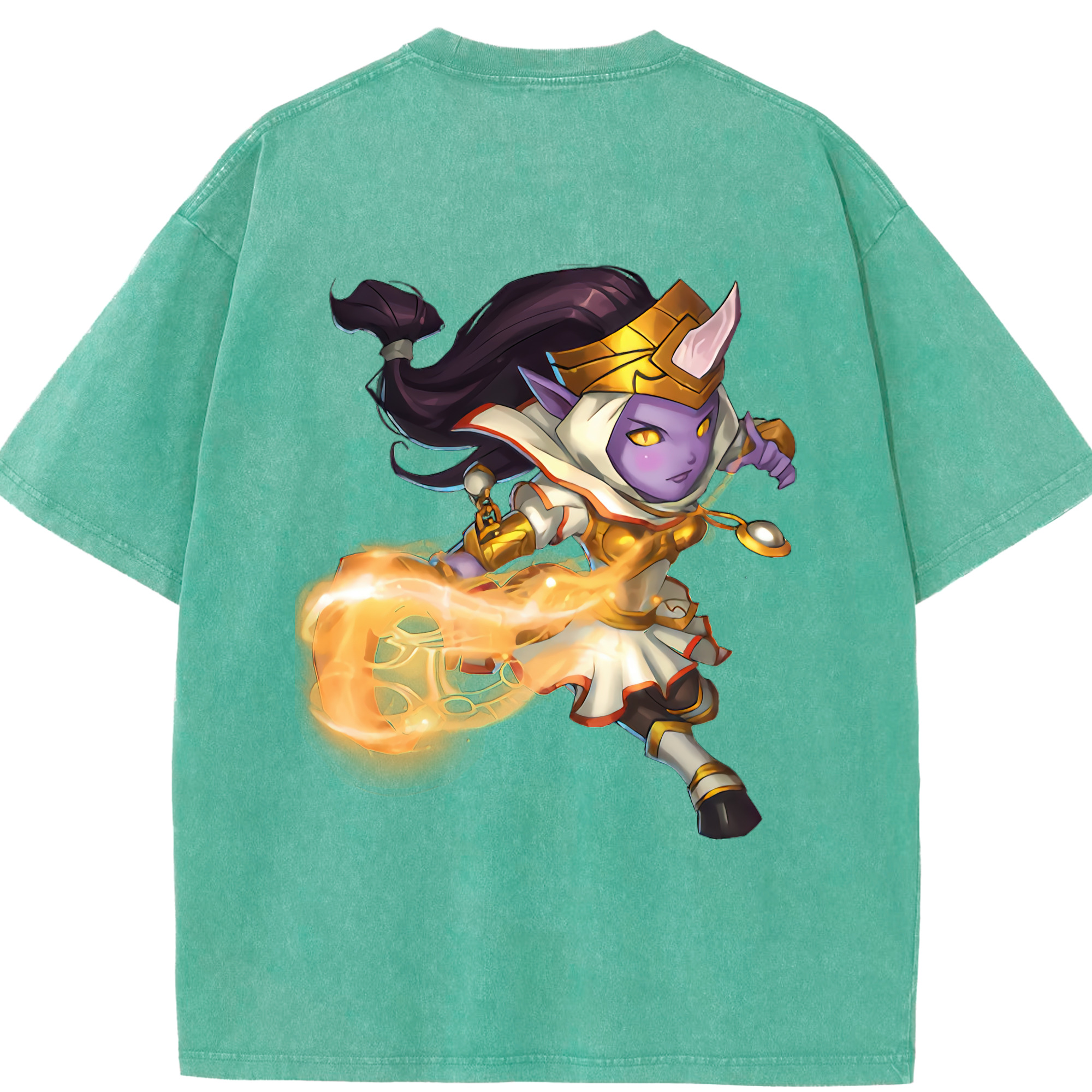 リーグ・オブ・レジェンド League of Legends LOL 綿100% ヴィンテージ風 半袖Tシャツ（背面プリント）